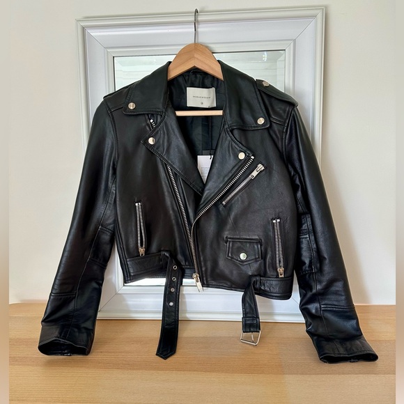 NWT 100% Leather Deadwood Cropped Jacket - Picture 1 of 10